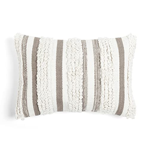 Lush Decor Bria Stripe Decorative Pillow Cover, 13" x 20", Neutral