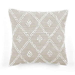 lush decor adelyn decorative pillow cover, 20" x 20", neutral