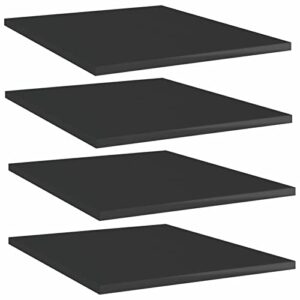 tidyard 4 piece bookshelf boards chipboard replacement panels storage units organizer display shelves high gloss black for bookcase, storage cabinet 15.7 x 19.7 x 0.6 inches (w x d x h)