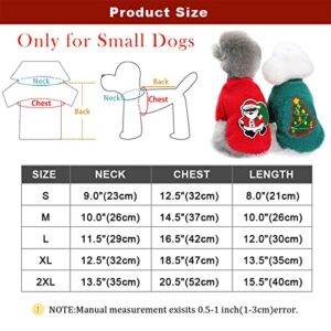 2PCS Dog Sweaters Christmas Outfits for Chihuahua Yorkie Warm Knitted Holiday Sweaters Clothing Puppy Winter Clothes Only for Small Dogs Boy Girl Puppy Pet Coat Pullover Costumes,S