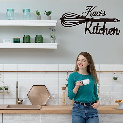 Kitchen Name Sign Personalized Metal Sign for Home Kitchen Restaurant Dining Area Monogram Signs for Housewarming Farmhouse Cafe Cafeteria Wall Decor Gift for Friends Cook Black 12"