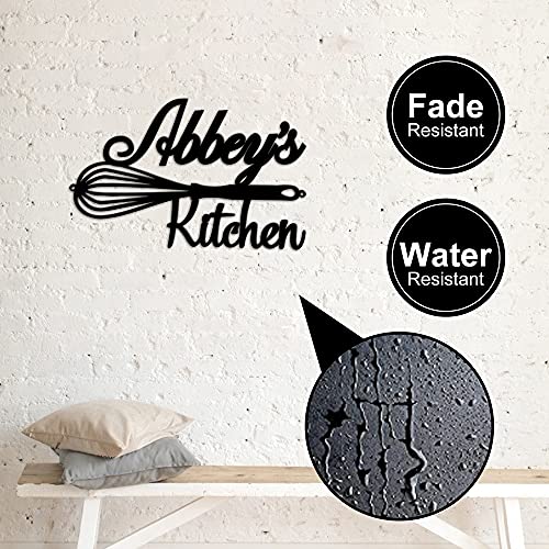 Kitchen Name Sign Personalized Metal Sign for Home Kitchen Restaurant Dining Area Monogram Signs for Housewarming Farmhouse Cafe Cafeteria Wall Decor Gift for Friends Cook Black 12"