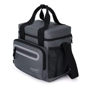 tourit large lunch bag 14l insulated lunch box lunch cooler for men&women work, dark gray