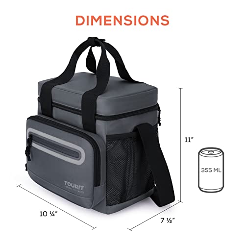 TOURIT Large Lunch Bag 14L Insulated Lunch Box Lunch Cooler for Men&Women Work, Dark Gray