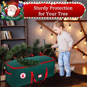 NVRGIUP Large Christmas Tree Storage Bag, Fits Up to 7.5 ft Artificial Disassembled Trees with Durable Handles, Sleek Dual Zipper & Tag Card, Waterproof Tear-proof Holiday Xmas Bags Box for Years Use