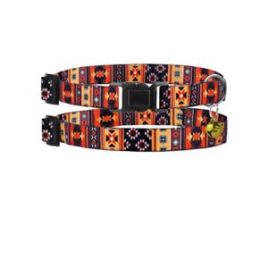 Breakaway Cat Collar with Bell - 2 Pack Safety Tribal Pattern Geometric Aztec Print Collars for Cats Kitten (Tribal + Geometric)