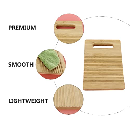 Cabilock Wood Washing Clothes Washboard Laundry Washboard Hand Wash Board Mini Scrubbing Board Mat for Home Kids Cleaning Shirts
