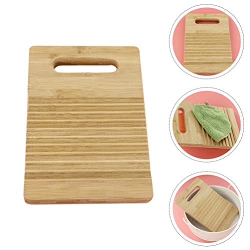 Cabilock Wood Washing Clothes Washboard Laundry Washboard Hand Wash Board Mini Scrubbing Board Mat for Home Kids Cleaning Shirts