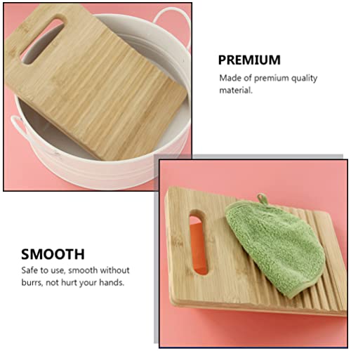 Cabilock Wood Washing Clothes Washboard Laundry Washboard Hand Wash Board Mini Scrubbing Board Mat for Home Kids Cleaning Shirts