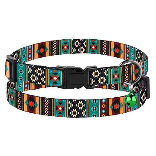 Cat Collar Breakaway 2PCS Adjustable Pattern Tribal Aztec Southwest Safety Pet Collars for Cats Kitten (Tribal + Southwest)