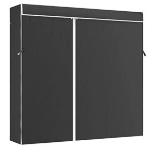 vipek garment rack cover for v6, large size dustproof clothes cover oxford fabric clothing rack covers with zipper, 75.6" l x 18.5" w x 75.2" h, black