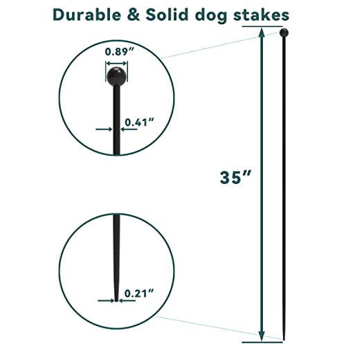 FXW Dog Playpen Stakes, Additional Long Rods - Metal Post Replacement Pet Exercise Pen Accessories for 32 Inch Height Dog Pen Fence