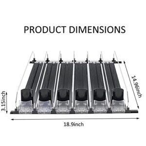 NagTour Drink Organizer for Fridge - Soda Dispenser Display with Smooth and Fast Pusher Glide - Holds up to 30 Cans (6, 38CM)