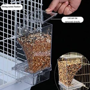 Automatic Bird Feeder,No Mess Bird Feeder,Bird Cage Feeder Bird Cage Accessories for Parakeet Canary Cockatiel Finch (Transparent)