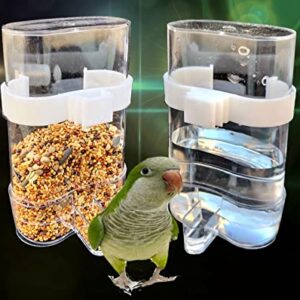 Automatic Bird Waterer Feeder,Bird Water Dispenser for Cage,2PCS No Mess Bird Feeder Parakeet Waterer Cockatiel Cage Accessories