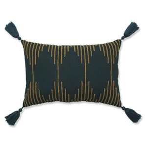 pillow perfect indoor linear geo teal rectangular throw pillow, blue