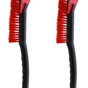 Dependable Industries inc. Essentials Set of 2 Auto Snow Brush Scraper Combo 17" Long Unbreakable ABS Handle for Cars, Trucks, SUVs