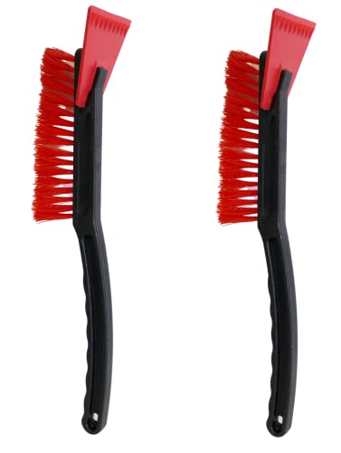 Dependable Industries inc. Essentials Set of 2 Auto Snow Brush Scraper Combo 17" Long Unbreakable ABS Handle for Cars, Trucks, SUVs