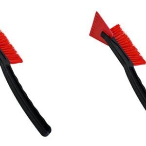 Dependable Industries inc. Essentials Set of 2 Auto Snow Brush Scraper Combo 17" Long Unbreakable ABS Handle for Cars, Trucks, SUVs