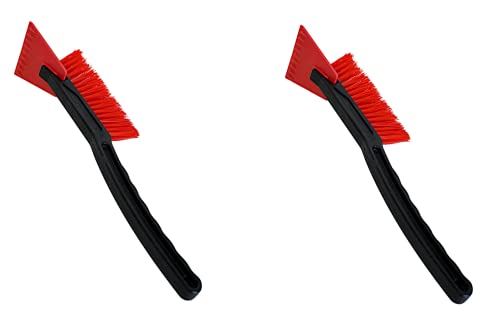 Dependable Industries inc. Essentials Set of 2 Auto Snow Brush Scraper Combo 17" Long Unbreakable ABS Handle for Cars, Trucks, SUVs