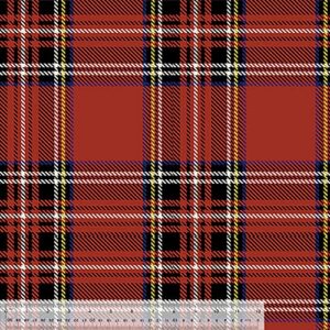 Stewart Plaid Red Anti-Pill No-Sew Throw Fleece Fabric Kit (50x60)