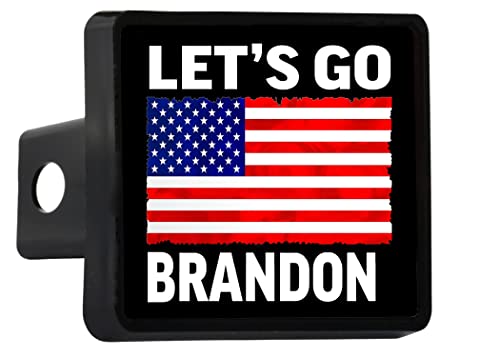 Rogue River Tactical Funny Chant Let's Go Brandon Trailer Hitch Cover Plug Great Gift Idea