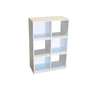 Proman Products 6 Cube Storage Organizer Bookcase, 36" H x 24" W x 12" D, White