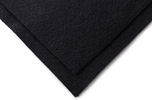 Acrylic Felt Fabric Pre Cuts, Half Yard, 72 by 18 inches in Length by Ice Fabrics - Black
