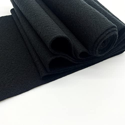 Acrylic Felt Fabric Pre Cuts, Half Yard, 72 by 18 inches in Length by Ice Fabrics - Black