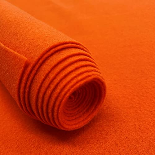 Acrylic Felt Fabric Pre Cuts, 2 Yards, 72 by 72 inches in Length by Ice Fabrics - Orange