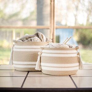 Woven Plant Basket for Plants Indoor (Set of 2) | Boho Basket Planters for Indoor Plants | Plant Baskets for Plants | Plant Baskets Indoor | Basket Planter | Woven Basket for Plant