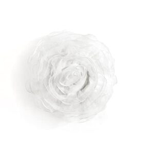 lush decor ruffle layer flower decorative pillow, 17" round, white