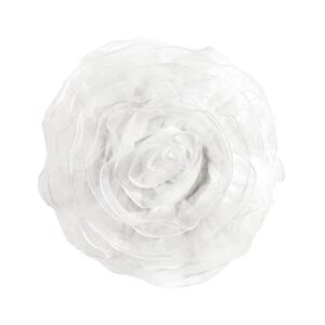 Lush Decor Ruffle Layer Flower Decorative Pillow, 17" Round, White