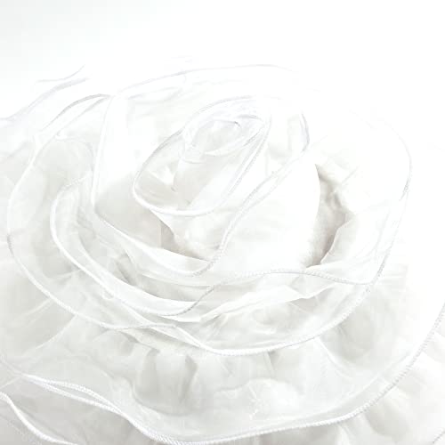 Lush Decor Ruffle Layer Flower Decorative Pillow, 17" Round, White