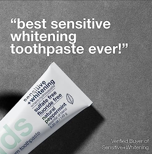 Davids Nano Hydroxyapatite Natural Toothpaste for Remineralizing Enamel, Sensitive Relief & Teeth Whitening - Antiplaque, Fluoride Free, SLS Free, Peppermint, 5.25oz, Made in USA