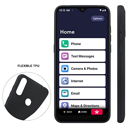 Lacass Jitterbug Smart3 Case, Silicone Soft TPU Bumper Durable Flex and Easy Grip Case for Jitterbug Smart 3 (2021) for Seniors (aka Lively Smart) (Black)