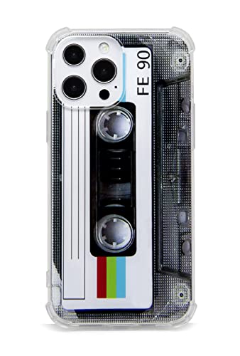 FAteamll Case for iPhone 13 Pro Max, Matte Finish Heavy Duty Soft Back Cover with Reinforced Corners TPU Soft Bumper Retro Cassette Tape Case Compatible with iPhone 13 Pro Max(6.7 Inch)