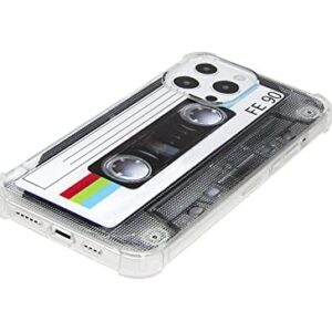 FAteamll Case for iPhone 13 Pro Max, Matte Finish Heavy Duty Soft Back Cover with Reinforced Corners TPU Soft Bumper Retro Cassette Tape Case Compatible with iPhone 13 Pro Max(6.7 Inch)