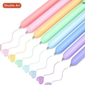 Shuttle Art Colored Retractable Gel Pens, 8 Pastel Ink Colors, Cute Pens 0.5mm Fine Point Quick Drying for Writing Drawing Journaling Note Taking School Office Home