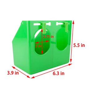 DQITJ 2 Pcs Pigeon Plastic Feeder, Dove Bird Food Feeding Hanging Box for Poultry Pigeon Parrot Budgie Parakeet Cage (Two Holes)