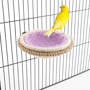 dqitj bird breeding nest canary finch parrot weave cotton rope nest cage perch hatching house (5.2 inch)