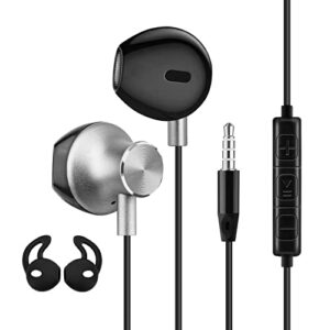 xinliang earbuds earphones with microphone, earbuds with volume control in-ear headphones with magnetic, bass driven 3.5 mm earbuds for ios and android smartphones, laptops, mp3,gaming, walkman