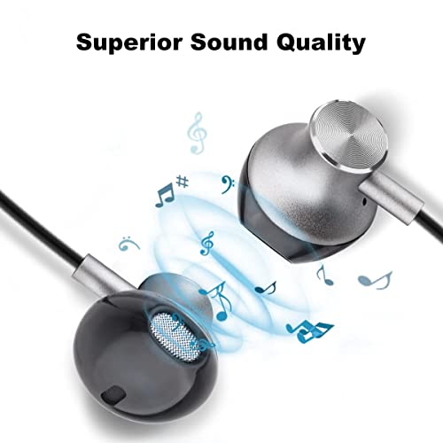 XINLIANG Earbuds Earphones with Microphone, Earbuds with Volume Control in-Ear Headphones with Magnetic, Bass Driven 3.5 mm Earbuds for iOS and Android Smartphones, Laptops, MP3,Gaming, Walkman