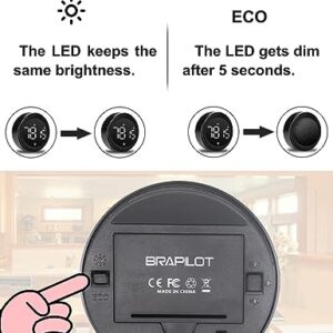 BRAPILOT Digital Kitchen Timer for Cooking, 3" Round Classroom Coundown Silent Timer Stopwatch for Gym Kids, Magnetic, Adjustable Alarm Volume, Count up, LED Display