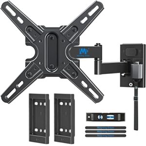 mounting dream ul listed lockable rv tv mount for most 13-43 inch tv, rv mount for camper trailer motor home, full motion tv wall mount quick release with dual wall plates, vesa 200mm, 22 lbs, md2212