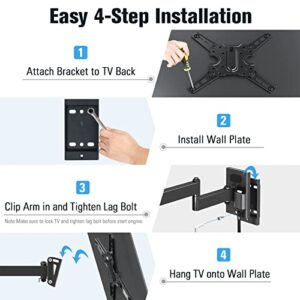 Mounting Dream UL Listed Lockable RV TV Mount for Most 13-43 inch TV, RV Mount for Camper Trailer Motor Home, Full Motion TV Wall Mount Quick Release with Dual Wall Plates, VESA 200mm, 22 lbs, MD2212