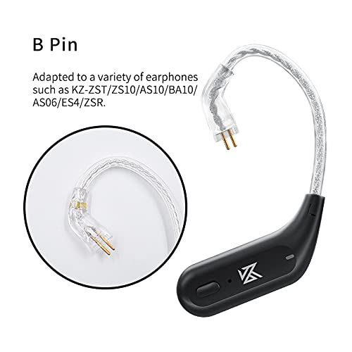 KZ AZ09 Bluetooth Wireless Cable HiFi Upgrade Ear Hook Cable Bluetooth 5.2 in Ear Monitor Replacement Cable for ZST/ZS10/ZSTX/AS06/AS10/BA10/ZSR/ES4(B pin)