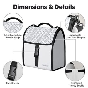 HOMESPON Insulated Lunch Bags for Women/Men - Leakproof Lunch Cooler Tote Bag with Adjustable Shoulder Strap - Foldable Lunch Box for Adults, Office Work, Picnic, Beach (Light Grey)