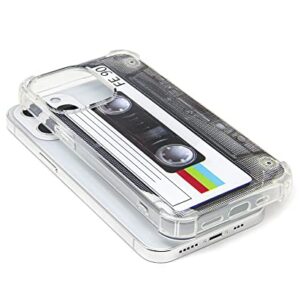 FAteamll Case for iPhone 13 Pro, Matte Finish Heavy Duty Soft Back Cover with Reinforced Corners TPU Soft Bumper Retro Cassette Tape Case Compatible with iPhone 13 Pro(6.1 Inch)