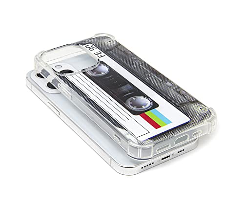 FAteamll Case for iPhone 13 Pro, Matte Finish Heavy Duty Soft Back Cover with Reinforced Corners TPU Soft Bumper Retro Cassette Tape Case Compatible with iPhone 13 Pro(6.1 Inch)